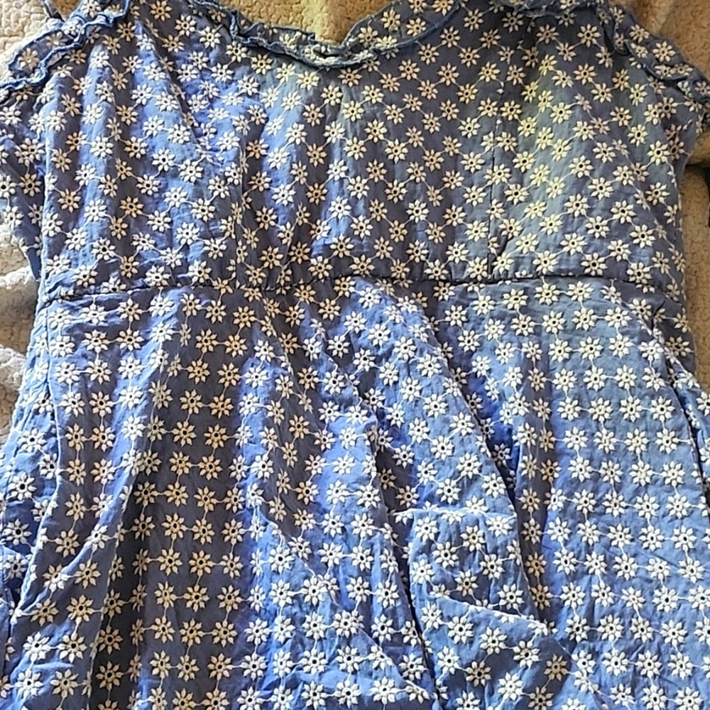 XL - ALTAR’D STATE - Blue Skylar Embroidered Mini Dress NEW $70 msrp